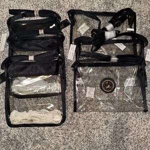 6 Clear Black Trim Crossbody stadium Bags - flawed